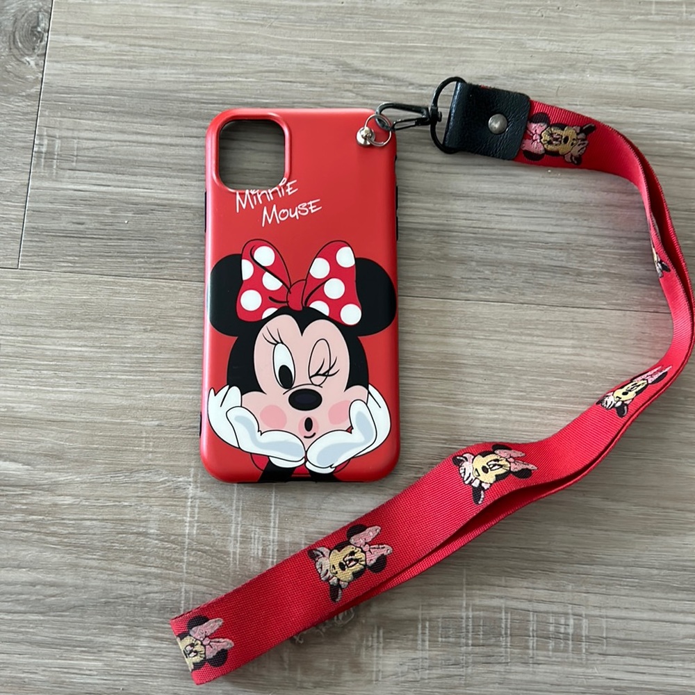 IPhone 11 Minnie Mouse phone case with lanyard